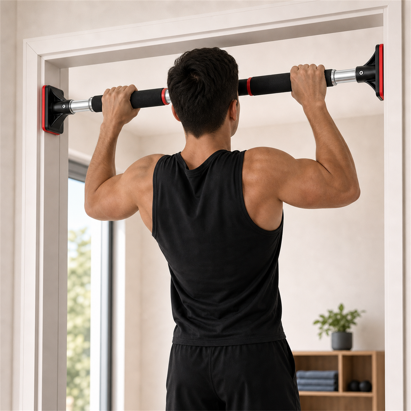 Barra Pull Up FitFactor - instalada en puerta